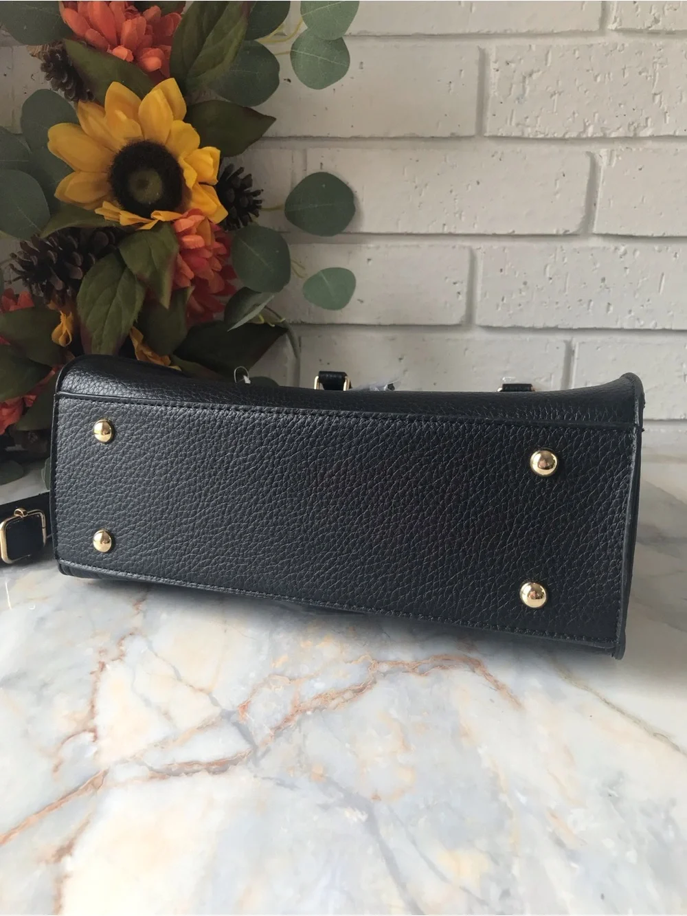 Beverly Hills Polo Club Black Pebbled Satchel with Shoulder Strap NEW